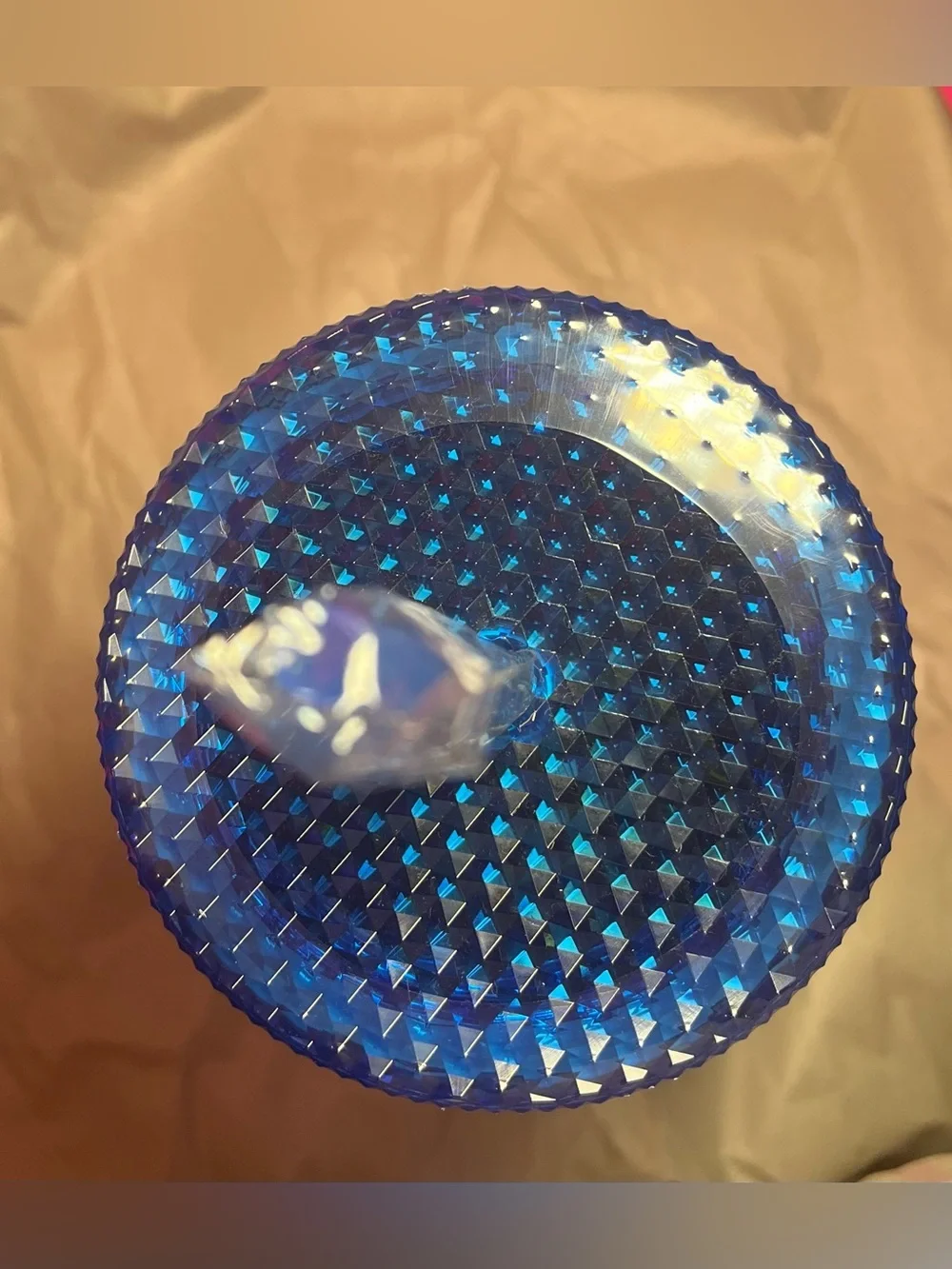 Disney Blue diamond Stitch Tumbler with Lid and Straw